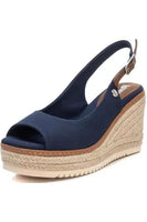 NAVY WEDGE SANDALS