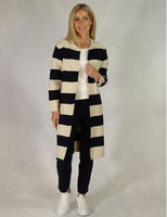 STRIPE LONG LINE CARDIGAN