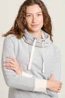 STRIPE COWL NECK SWEATSHIRT